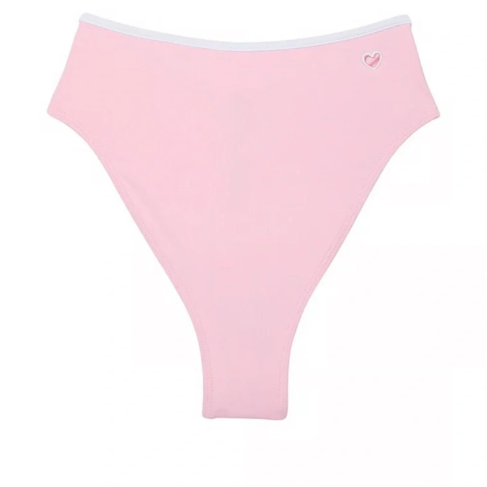 New! Frankies Bikinis Estella Bikini Bottom pink with heart cutout 24421